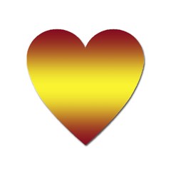 Burgundy Red To Electric Yellow Bilinear Gradient Heart Magnet by GradientsOmbre