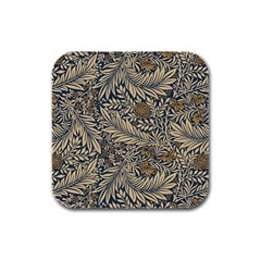 Brown Vintage Background Vintage Floral Pattern, Brown Rubber Square Coaster (4 Pack) by kyorashop23