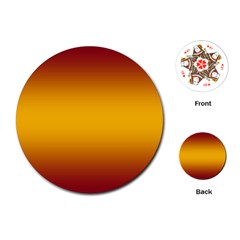 Burgundy Red To Amber Orange Bilinear Gradient Playing Cards Single Design (round) by GradientsOmbre