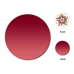 Burgundy Red To Coral Pink Linear Gradient Playing Cards Single Design (round) by GradientsOmbre