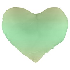 Cream Yellow To Mint Green Bilinear Gradient Large 19  Premium Flano Heart Shape Cushions by GradientsOmbre