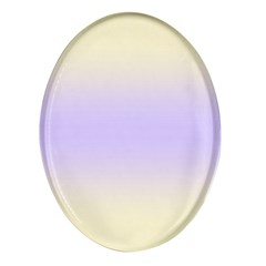 Cream Yellow To Pale Violet Bilinear Gradient Oval Glass Fridge Magnet (4 Pack)