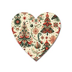 Christmas Tree Snow Heart Magnet by Bedest