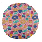 Ice Cream Donut Sweets Candie Large 18  Premium Round Cushions Back