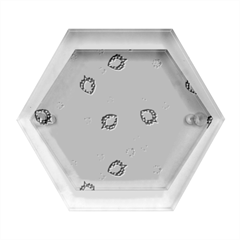 Strawberry Fruit Pattern Leaves Hexagon Wood Jewelry Box by Sabxi
