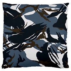 Blue Winter Camouflage, Military Camouflage Large Premium Plush Fleece Cushion Case (one Side) by kyorashop23