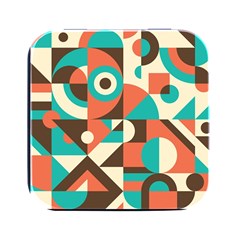 Retro Colorful Background, Retro Abstraction Square Metal Box (black) by kyorashop23