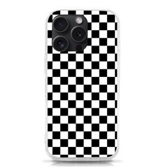 Pattern Checkered Squares Black White Pattern Iphone 15 Pro Tpu Uv Print Case by Sabxi