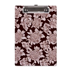 Mid Century Retro Floral 1970s 1960s Pattern 106 A5 Acrylic Clipboard by violetheavensky