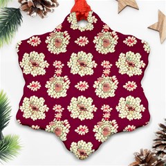 Retro 1880s Flowers Pattern Ornament (snowflake) by violetheavensky
