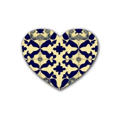 Royal Fractal Pattern 3 Rubber Coaster (heart) by violetheavensky