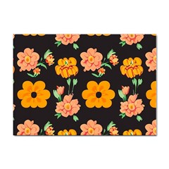 Retro 40s 50s Flowers Pattern Halloween 3 Sticker A4 (100 Pack) by violetheavensky