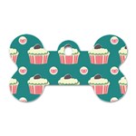 Retro 40s 50s Cupcake Pattern 2 Dog Tag Bone (Two Sides) Back