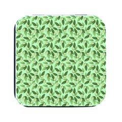 Leaves Pattern Texture Seamless Square Metal Box (black) by Hannah976