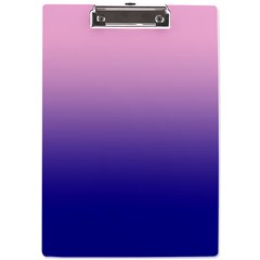 Cotton Candy Pink To Navy Blue Linear Gradient A4 Acrylic Clipboard by GradientsOmbre