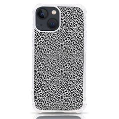 Black White Leopard Iphone 13 Mini Tpu Uv Print Case by DinkovaArt