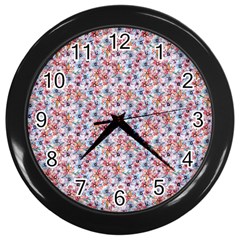 Floral Mix Wall Clock (black) by DinkovaArt