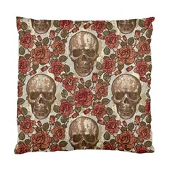 Skull And Roses Flowee Flora Floral Patterns Pattern Standard Cushion Case (two Sides) by Tsamara