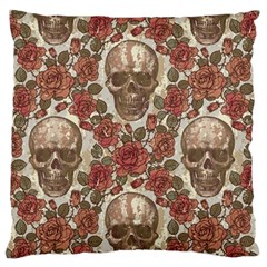 Skull And Roses Flowee Flora Floral Patterns Pattern Standard Premium Plush Fleece Cushion Case (one Side) by Tsamara