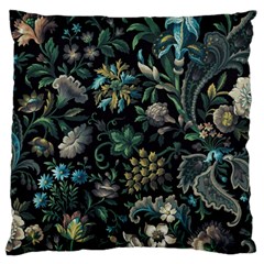 Pattern Flower Plants Leaves Nature Large Premium Plush Fleece Cushion Case (one Side) by Tsamara