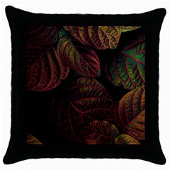 Leaves Plant Contrast Carved Nature Throw Pillow Case (black) by Tsamara