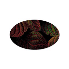 Leaves Plant Contrast Carved Nature Sticker (oval) by Tsamara