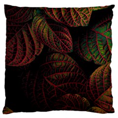 Leaves Plant Contrast Carved Nature Standard Premium Plush Fleece Cushion Case (one Side) by Tsamara