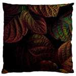 Leaves Plant Contrast Carved Nature Standard Premium Plush Fleece Cushion Case (Two Sides) Front