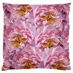 Peonies Nature Bloom Blossom Pink Standard Premium Plush Fleece Cushion Case (two Sides) by Tsamara