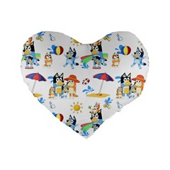Bluey, Bluey Merch, Bluey Pattern, Bluey Bluey, Bingo, Bluey Design, Bluey Dog Standard 16  Premium Heart Shape Cushions by avitendut