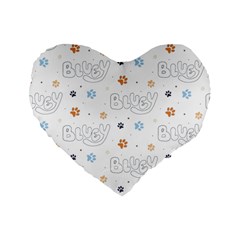 Bluey, Bluey Merch, Bluey Pattern, Bluey Bluey, Bingo, Bluey Design, Bluey Dog Standard 16  Premium Heart Shape Cushions by avitendut