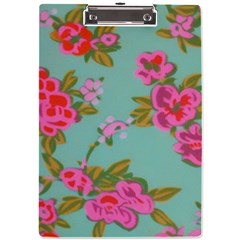 Mid Century Retro Floral 1970s 1960s Pattern 81 A4 Acrylic Clipboard by violetheavensky