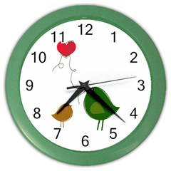 Love Birds Colored Wall Clock by LoveBirds